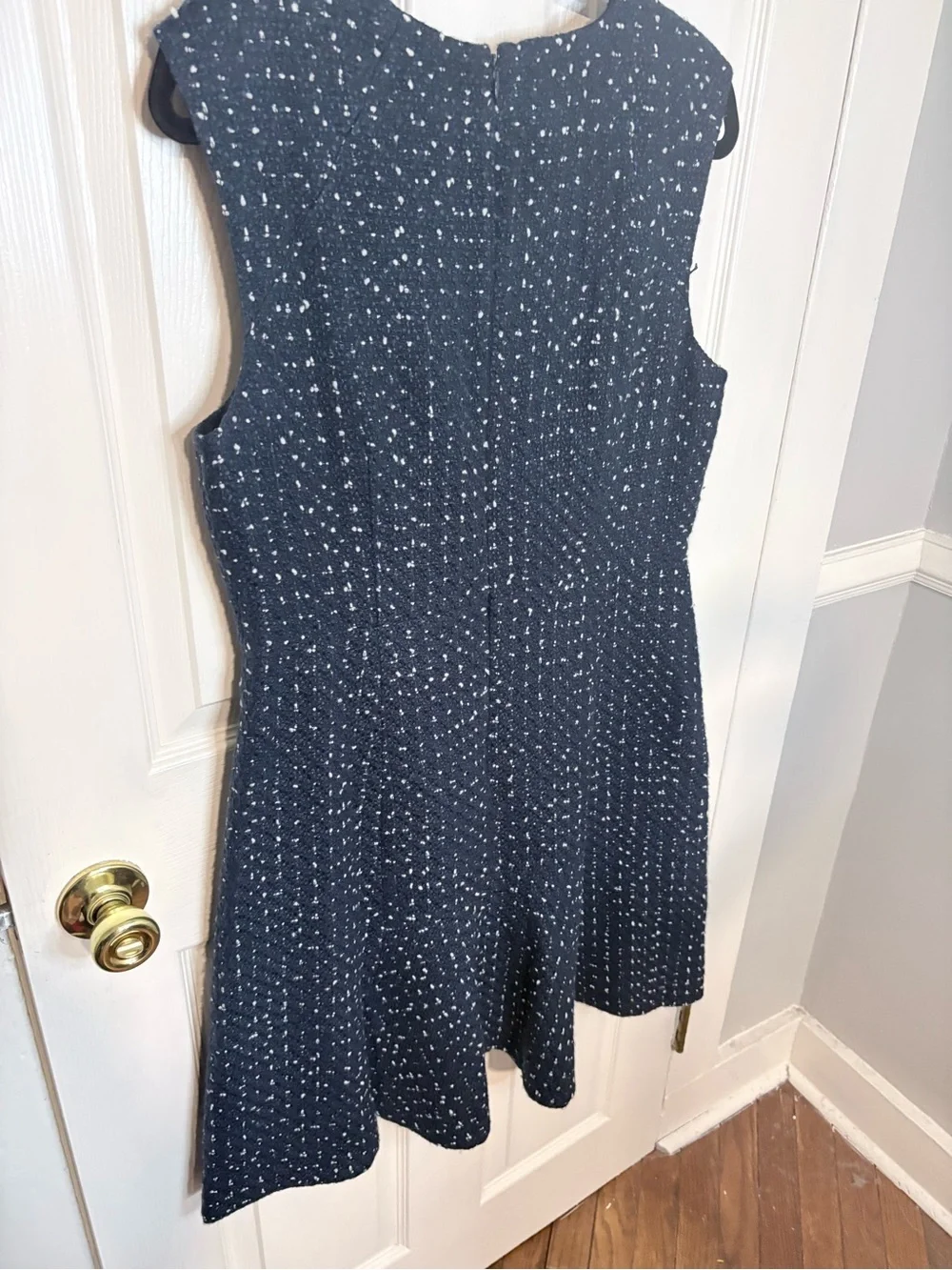J.Crew Navy Speckled Bouclé Sleeveless Fit & Flare Dress Size 12